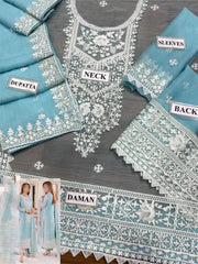 LUXURY CHIFFON UNSTITCHED 3PCS