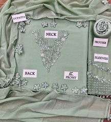 LUXURY CHIFFON UNSTITCHED 3PCS