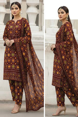 LUXURY LAWN UNSTITCHED 3PCS