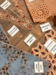 LUXURY ORGANZA UNSTITCHED 3PCS