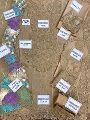 LUXURY CHICKENKARI UNSTITCHED 3PCS