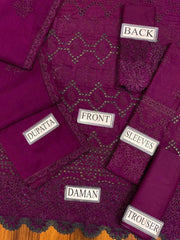 UNSTITCHED LUXURY CHICKENKARI 3PCS