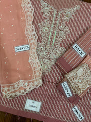 LUXURY CHIFFON UNSTITCHED 3PCS