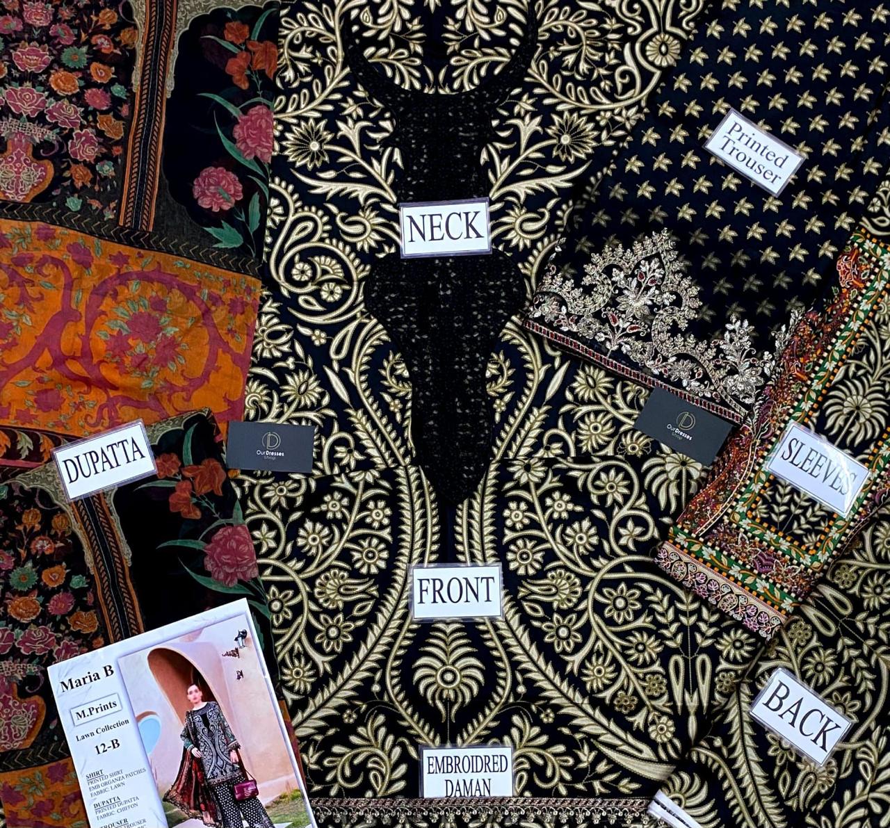 MARIA B LUXURY LAWN UNSTITCHED 3PCS