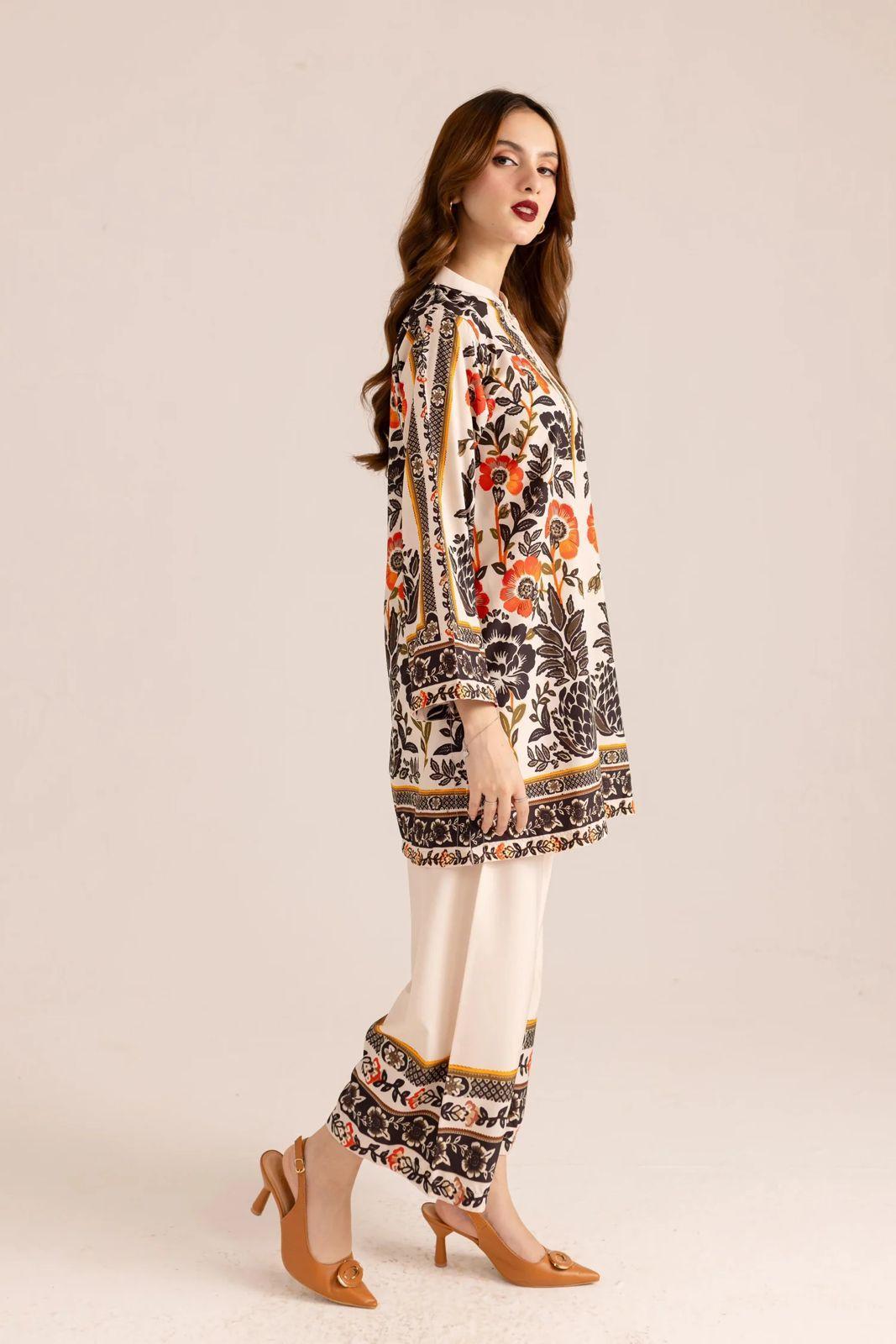 Printed 3 Pcs Unstitched Swiss Lawn Collection Ladies Dress