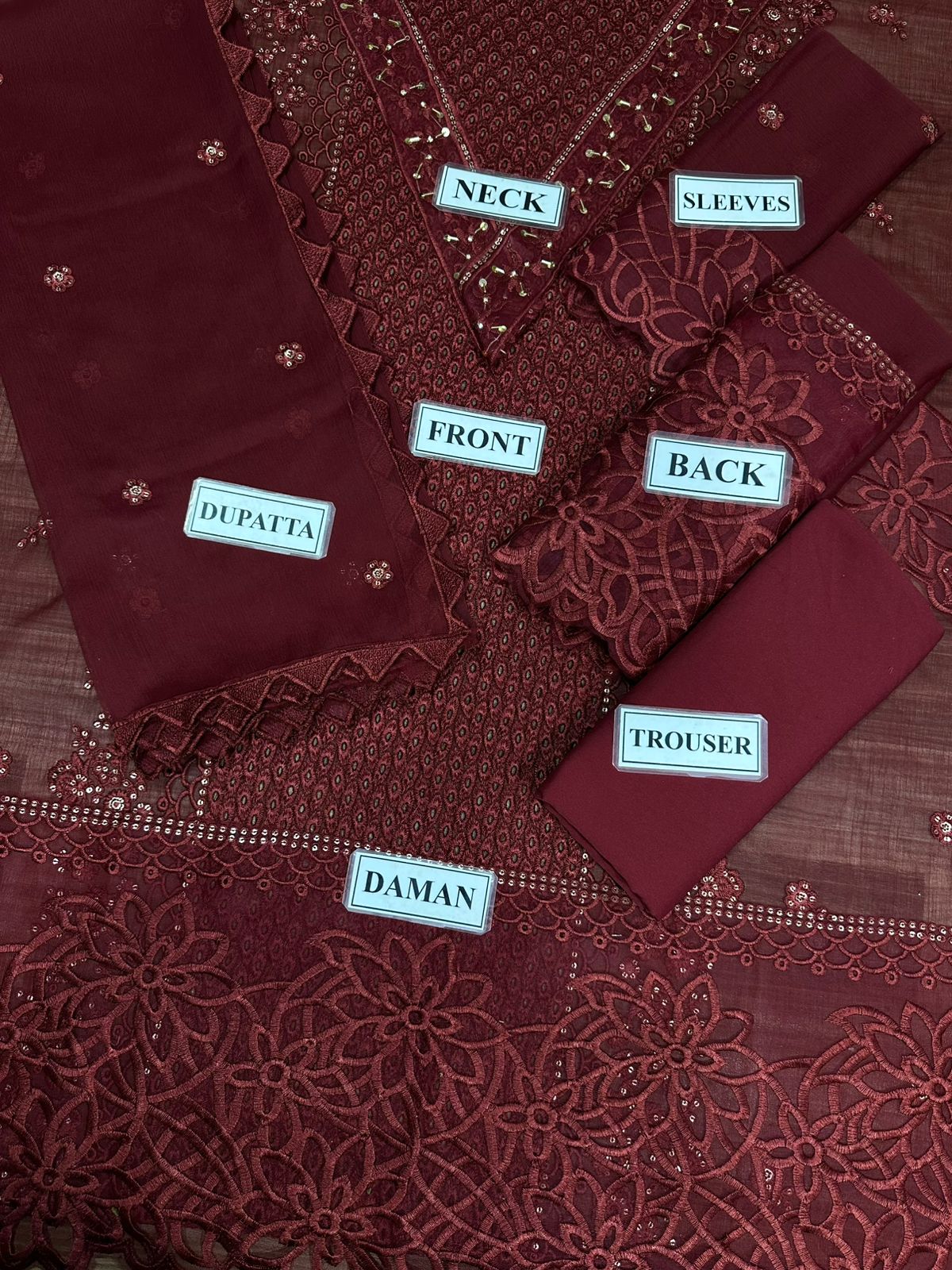 LUXURY CHIFFON UNSTITCHED 3PCS