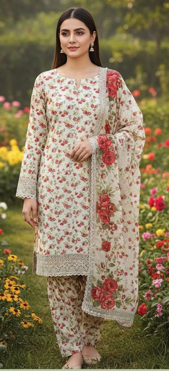 LUXURY LAWN UNSTITCHED 3PCS