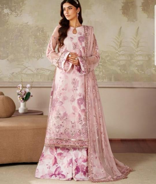 LUXURY ORGANZA UNSTITCHED 3PCS