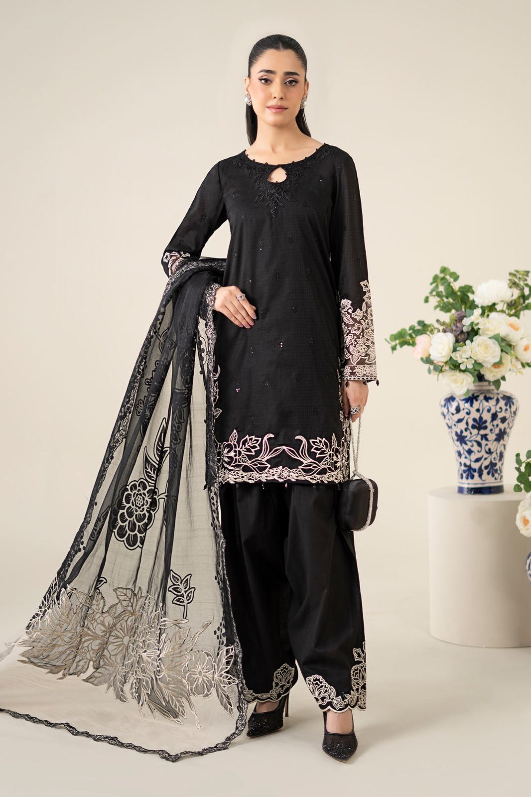 LUXURY CHIFFON UNSTITCHED 3PCS