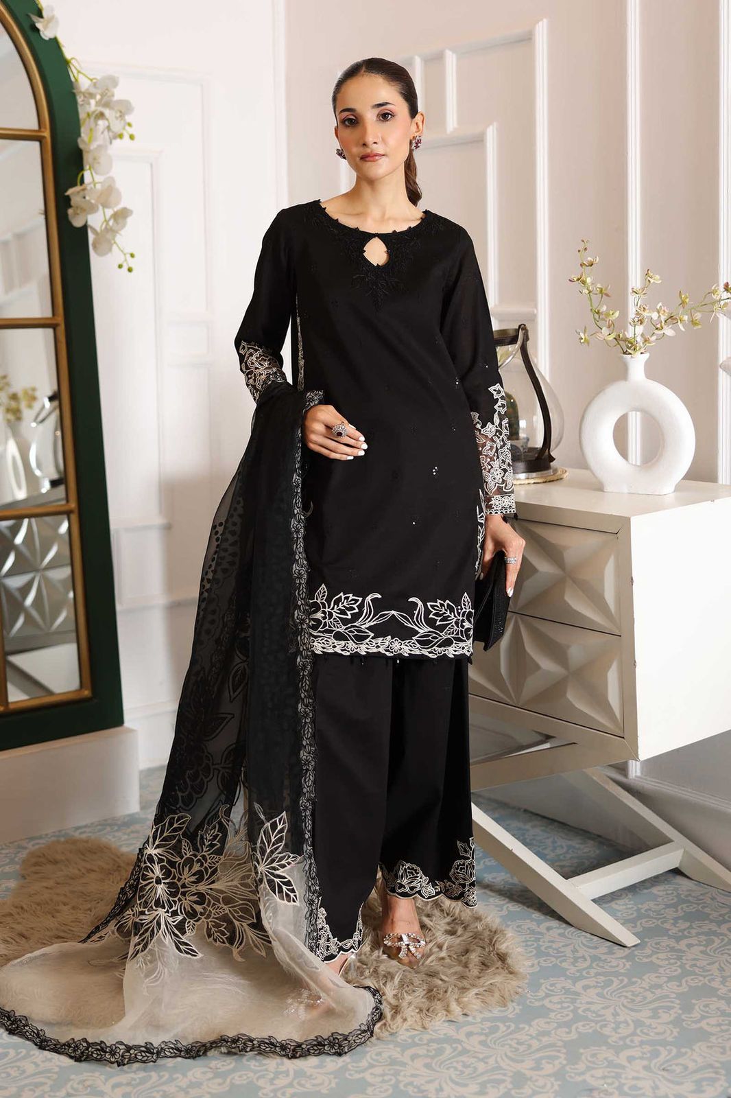 LUXURY CHIFFON UNSTITCHED 3PCS