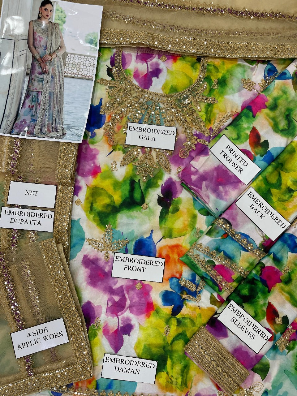 LUXURY SWISS LAWN UNSTITCHED 3PCS