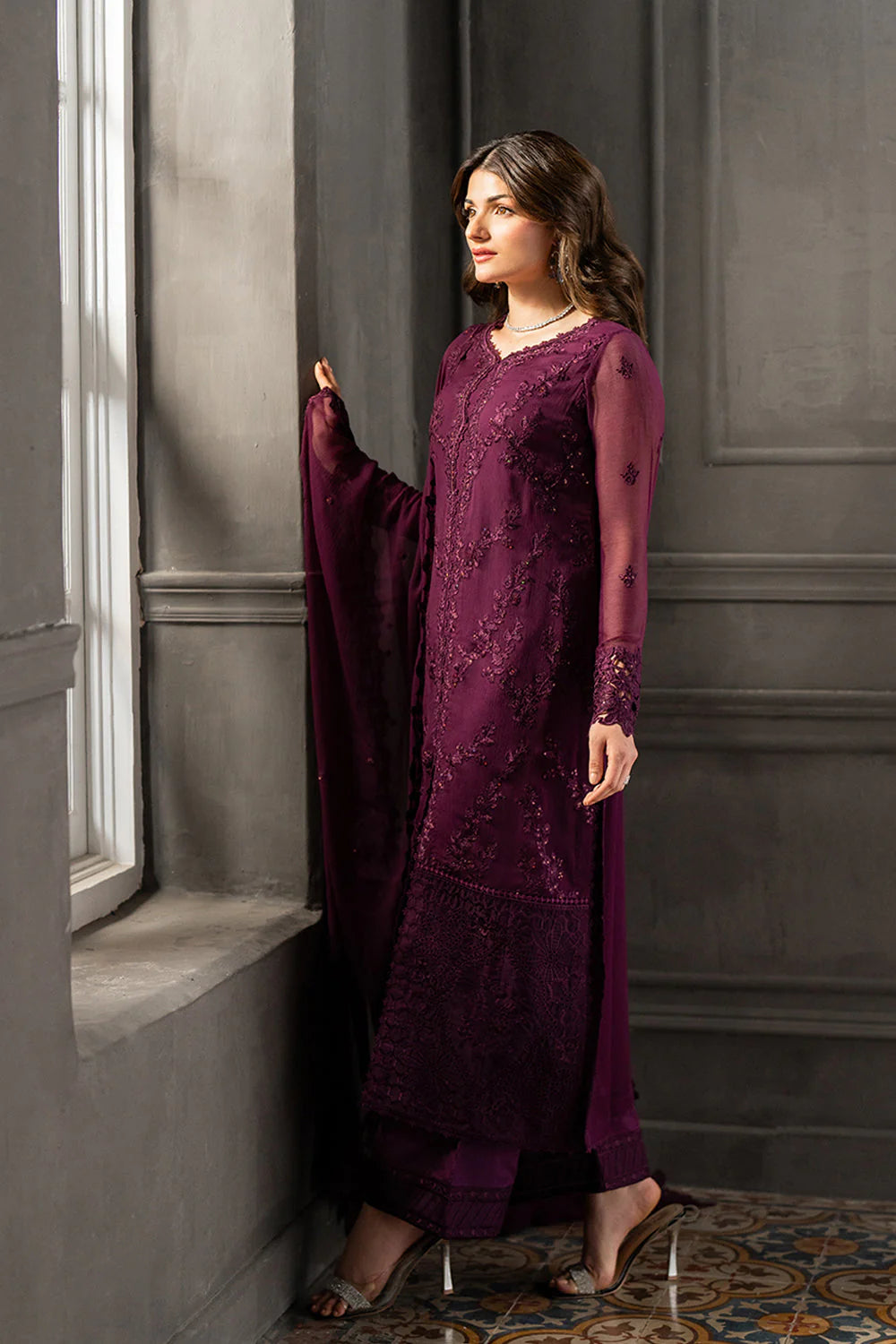 LUXURY CHIFFON UNSTITCHED 3PCS