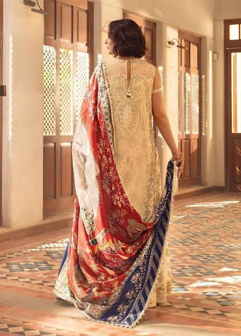 Crimson Aik Jhalak Organza Embroidered Suit Luxury Wedding Collection