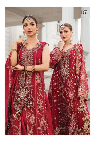 3 Piece Unstitched Embroidered Chiffon Suit LadIes Dress Wedding Collection