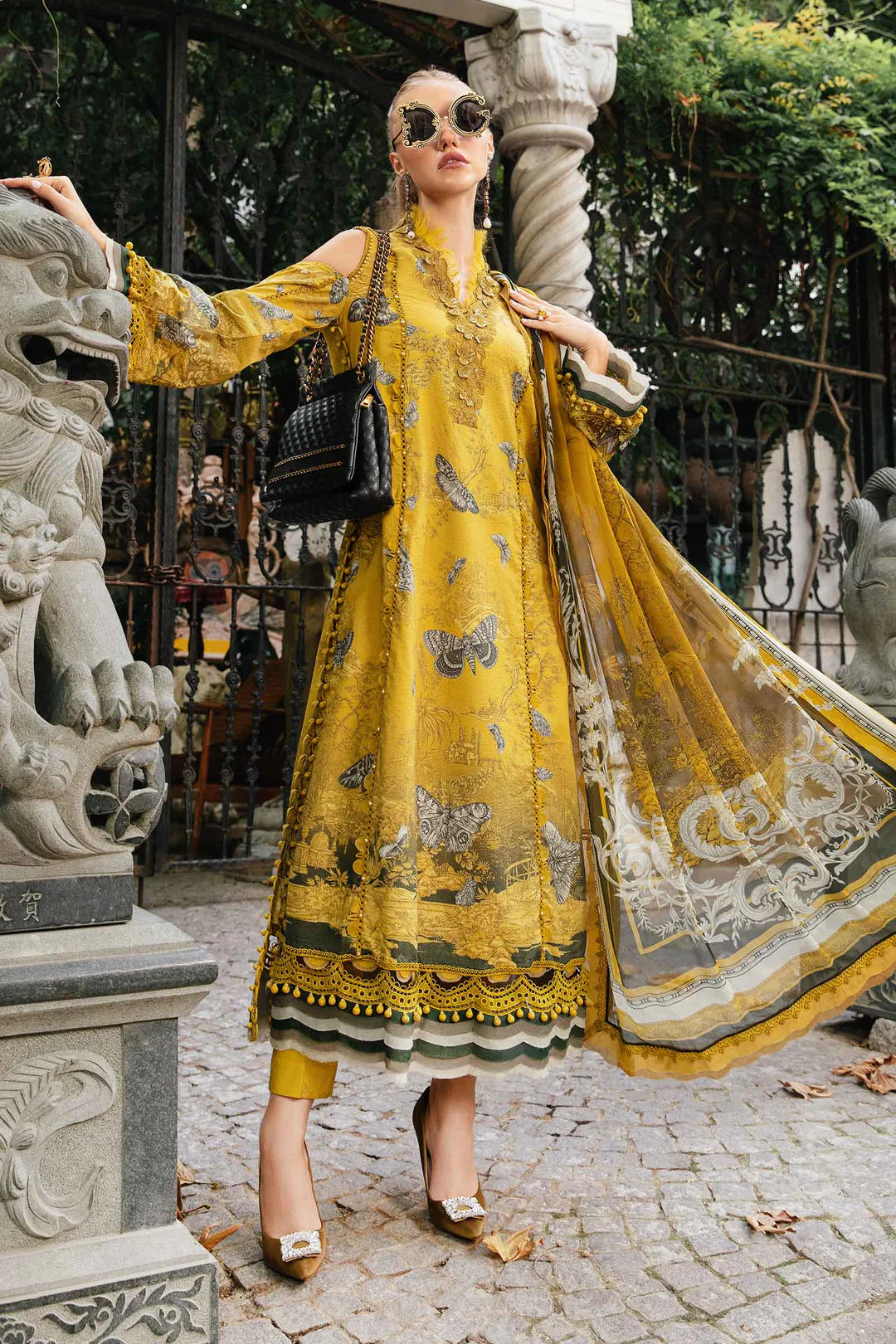 3 Pcs Printed and Embroidered Unstitched Lawn Dress Collection Ladies Suit