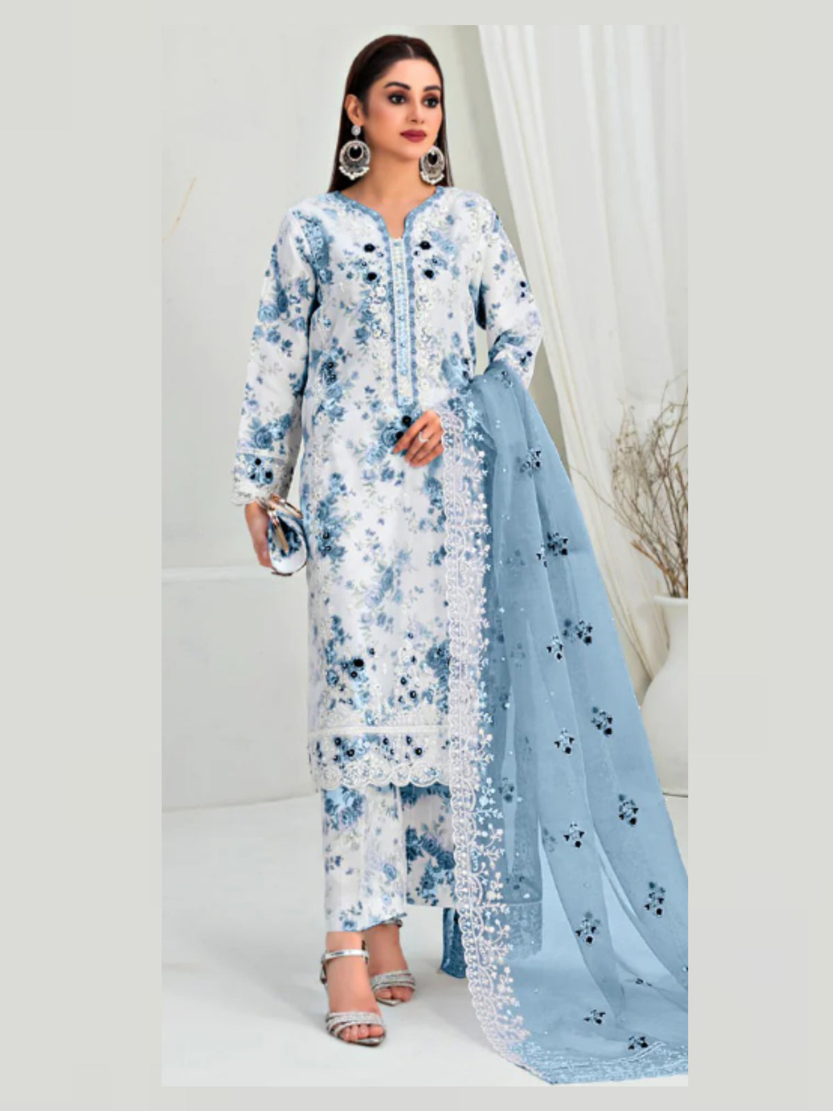 HEAVY CHIFFON UNSTITCHED 3PCS