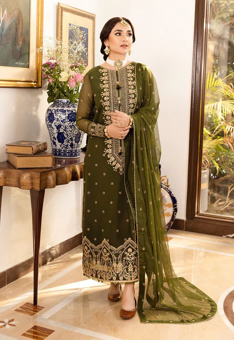 LUXURY CHIFFON UNSTITCHED 3PCS