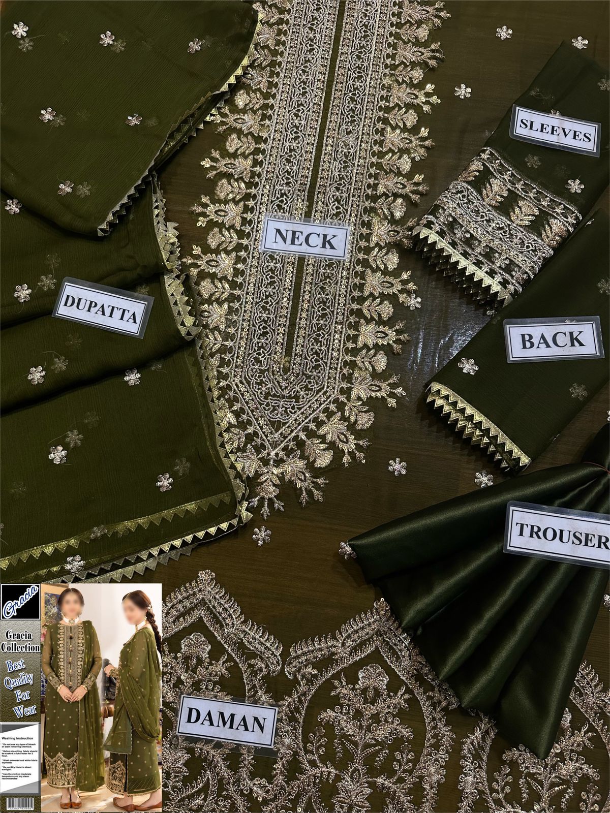 LUXURY CHIFFON UNSTITCHED 3PCS