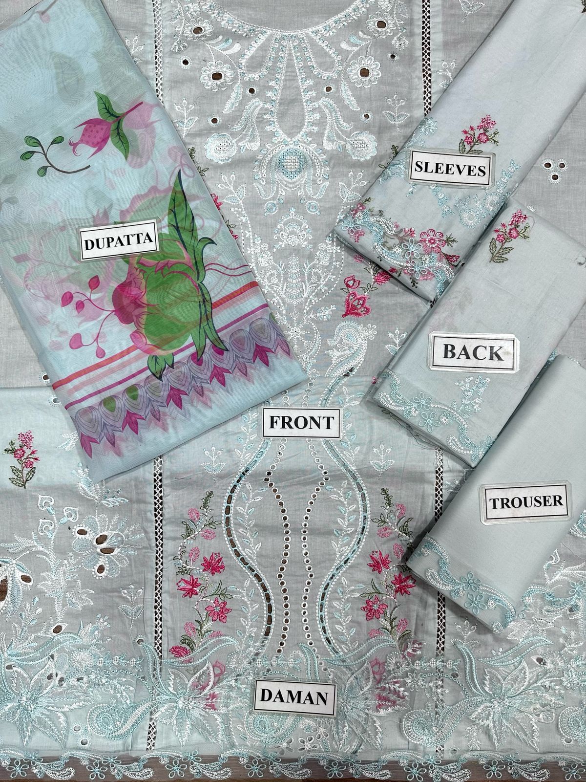 LUXURY CHICKENKARI UNSTITCHED 3PCS