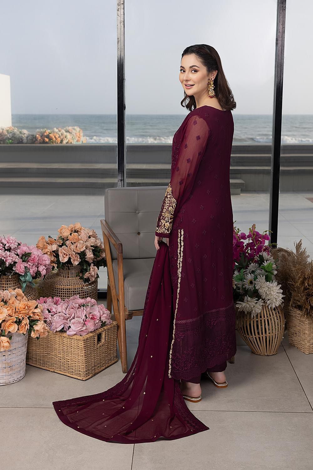 LUXURY CHIFFON UNSTITCHED 3PCS