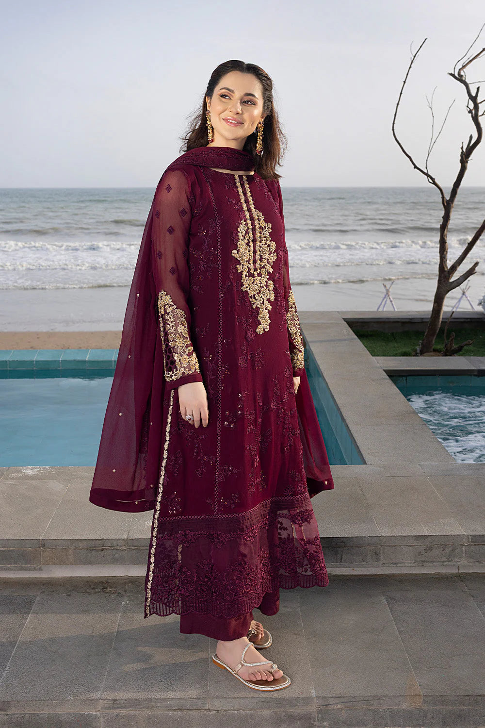 LUXURY CHIFFON UNSTITCHED 3PCS