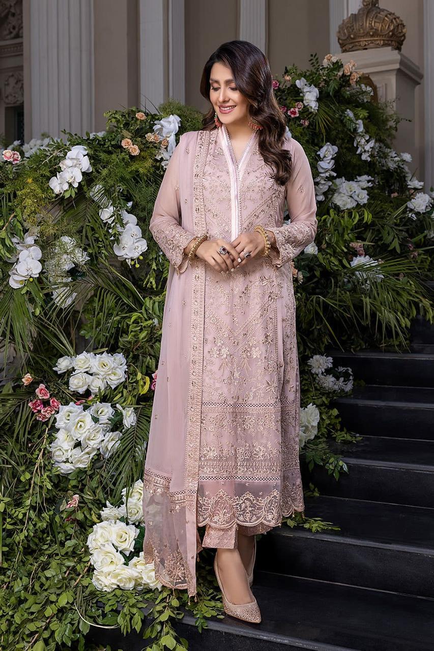 LUXURY CHIFFON UNSTITCHED 3PCS
