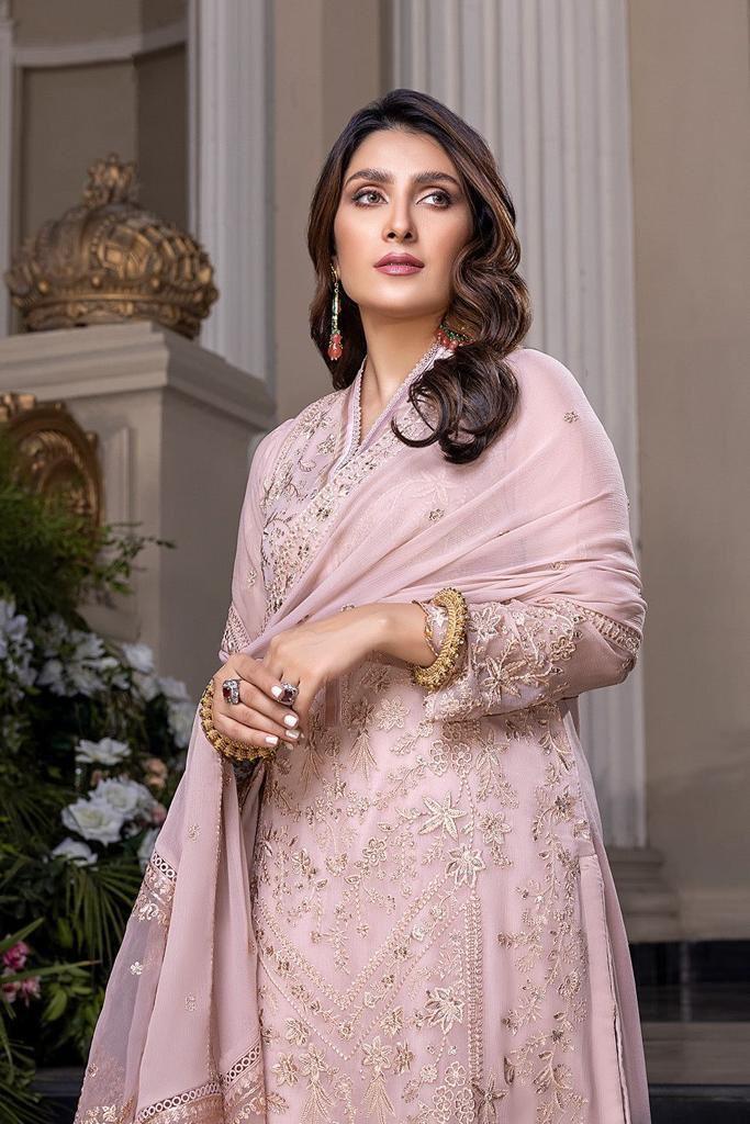 LUXURY CHIFFON UNSTITCHED 3PCS