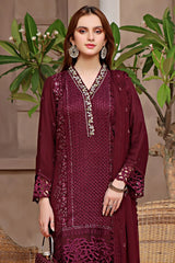 LUXURY CHIFFON UNSTITCHED 3PCS