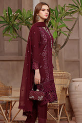 LUXURY CHIFFON UNSTITCHED 3PCS