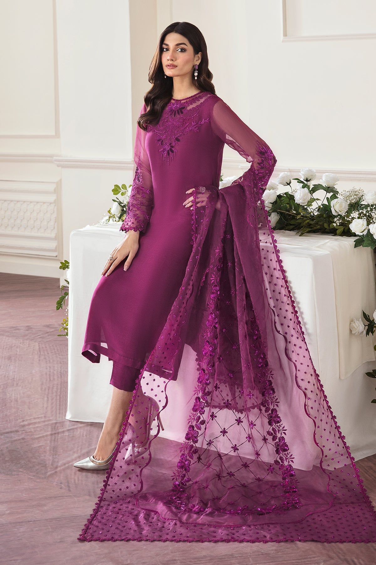 LUXURY CHIFFON UNSTITCHED 3PCS