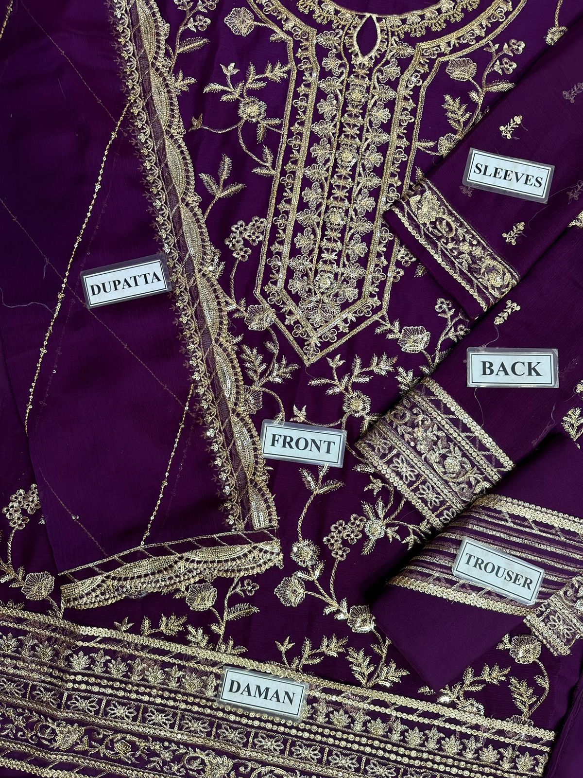LUXURY CHIFFON UNSTITCHED 3PCS