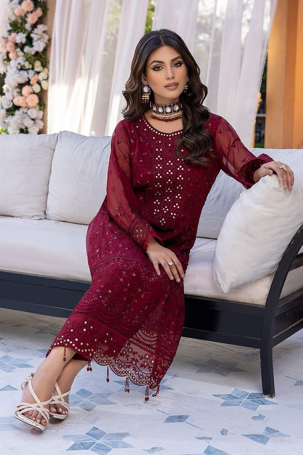 LUXURY CHIFFON UNSTITCHED 3PCS