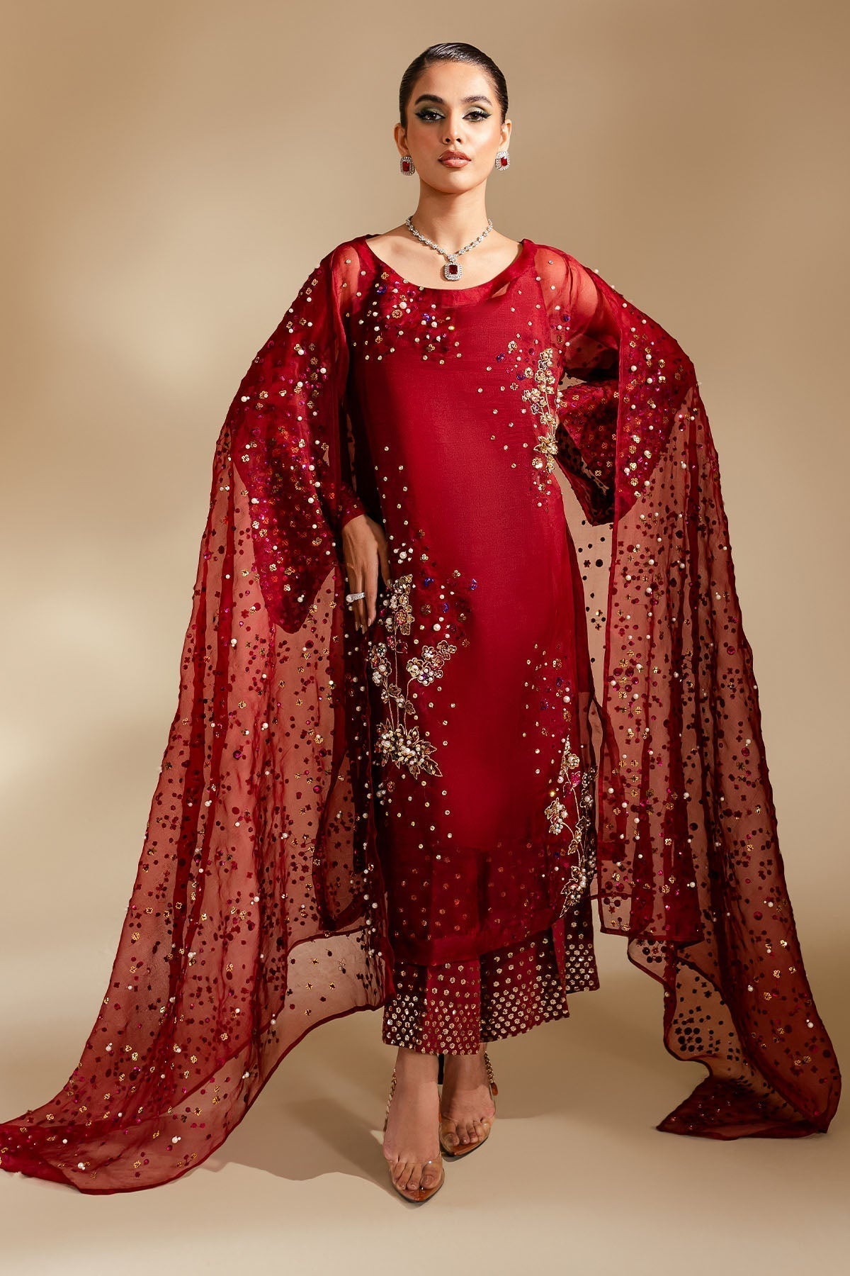 LUXURY ORGANZA UNSTITCHED 3PCS