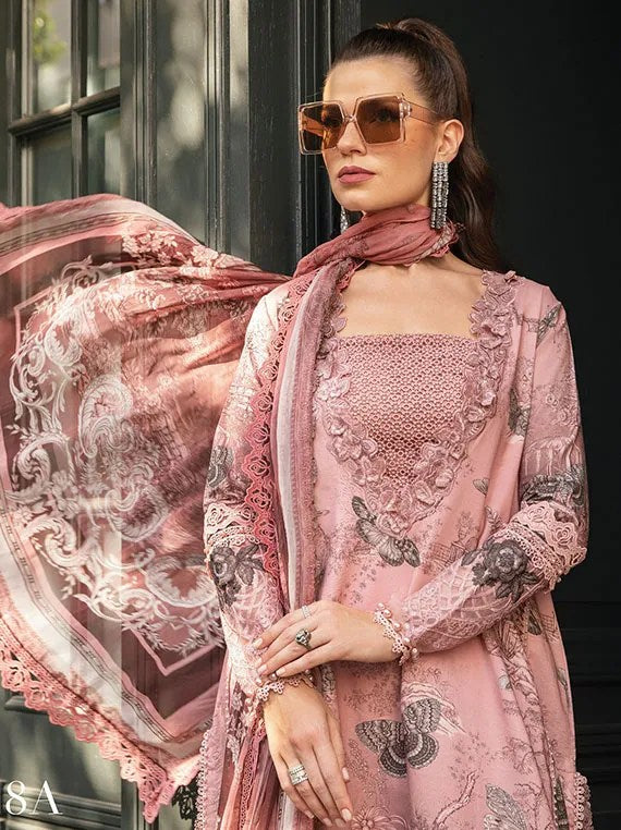 3 Pcs Printed and Embroidered Unstitched Lawn Collection Ladies Suit