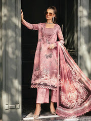 3 Pcs Printed and Embroidered Unstitched Lawn Collection Ladies Suit