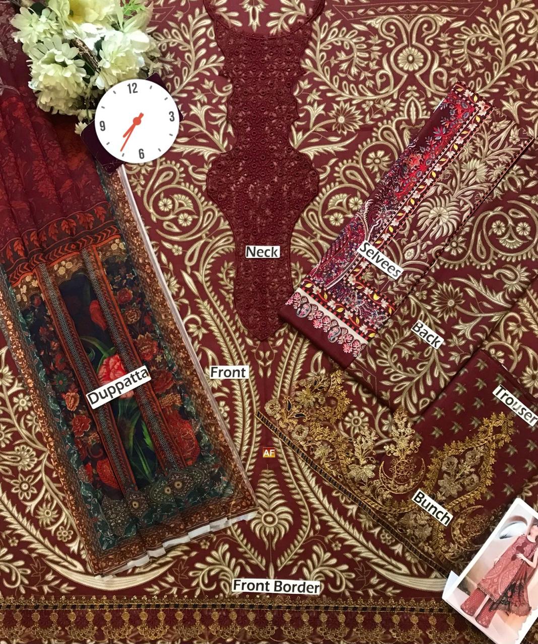 MARIA B UNSTITCHED LUXURY LAWN 3PCS