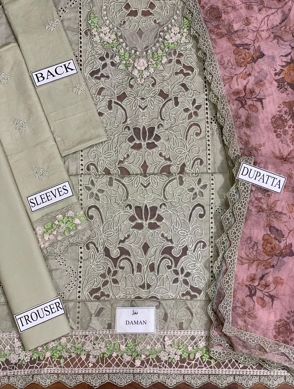 UNSTITCHED LUXURY CHICKENKARI 3PCS