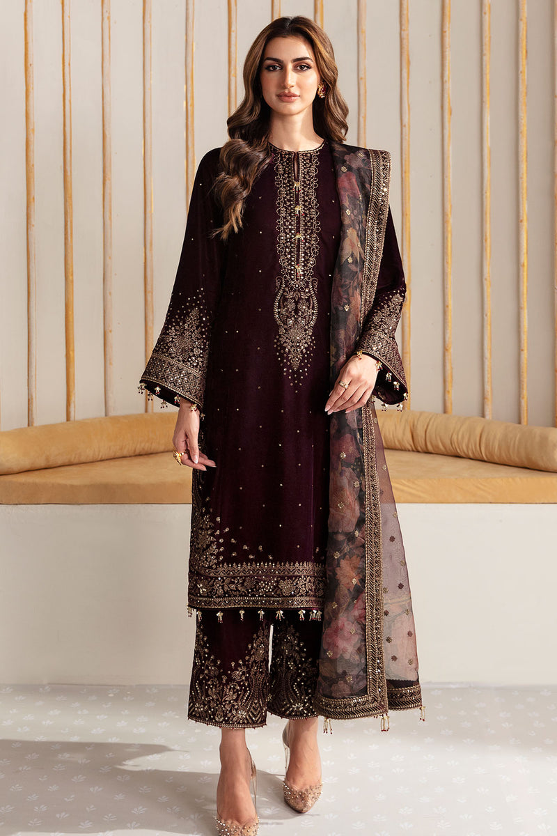 Jazmin Embroidered Pure Velvet Unstitched 3Pc Suit Wedding Collection