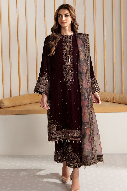 Jazmin Embroidered Pure Velvet Unstitched 3Pc Suit Wedding Collection