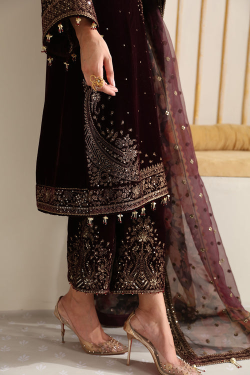 Jazmin Embroidered Pure Velvet Unstitched 3Pc Suit Wedding Collection