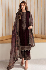 Jazmin Embroidered Pure Velvet Unstitched 3Pc Suit Wedding Collection