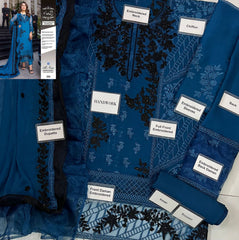 LUXURY CHIFFON UNSTITCHED 3PCS