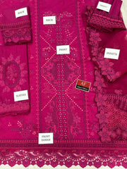 UNSTITCHED CHICKENKARI LAWN 3PCS