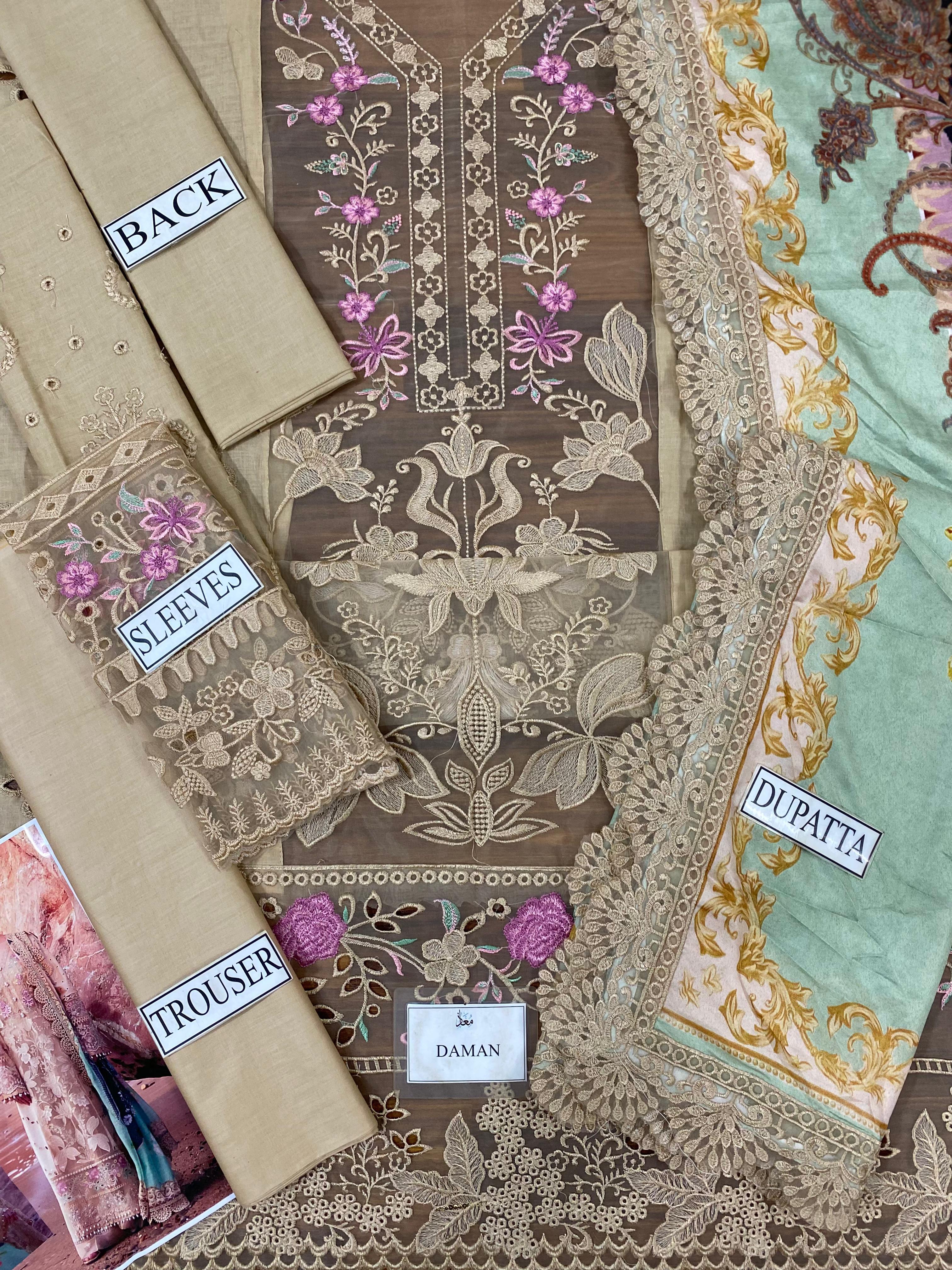 LUXURY CHICKENKARI UNSTITCHED 3PCS