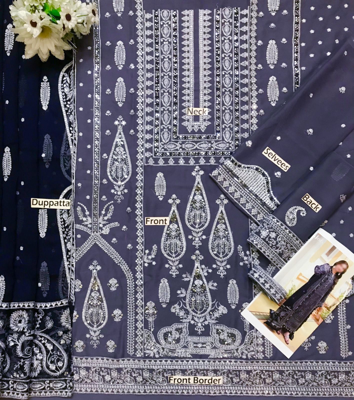 LUXURY CHIFFON UNSTITCHED 3PCS